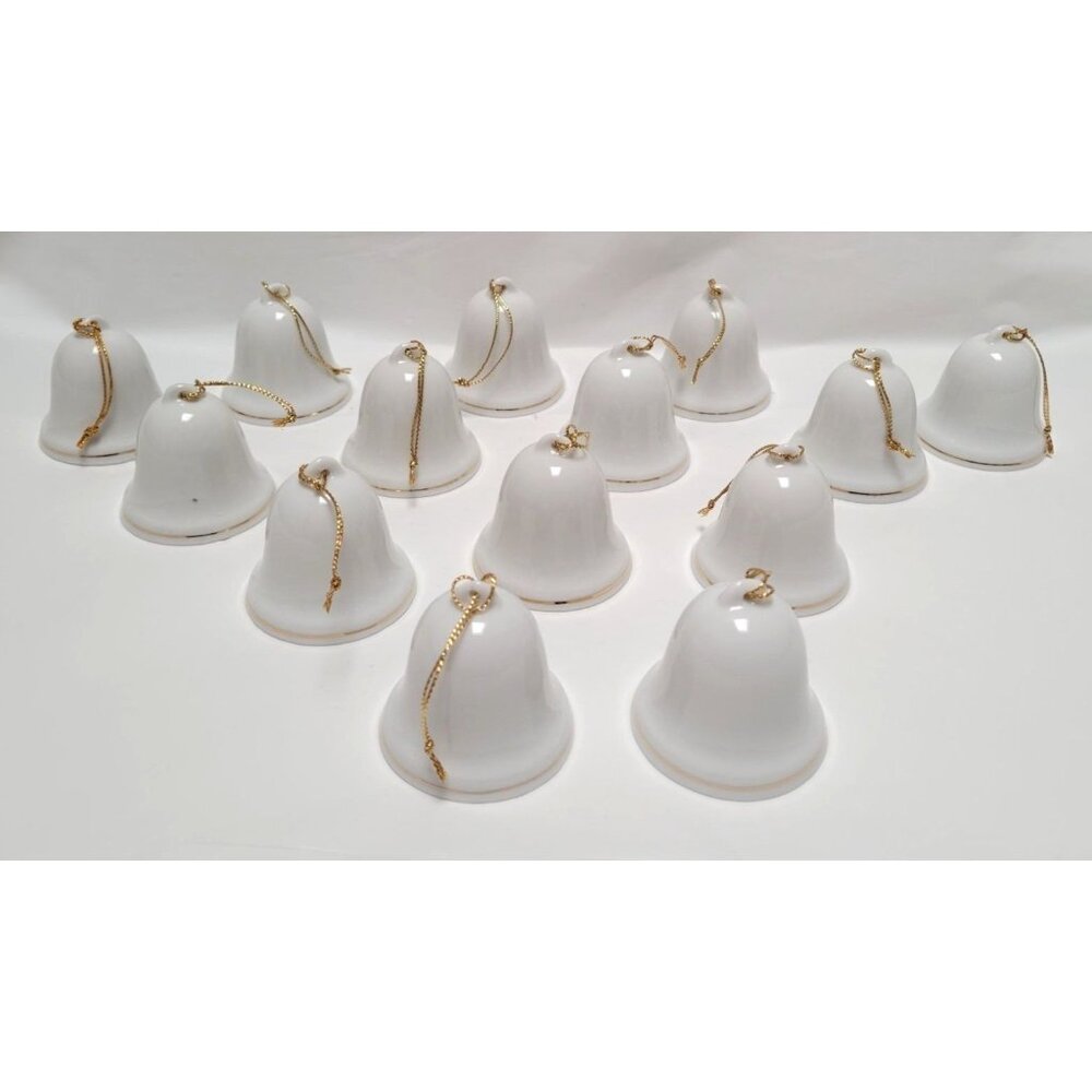 Lot of 14 Vintage Disney Grolier 2" Ceramic Bell Ornaments Mickey Minnie Donald - Picture 5 of 8